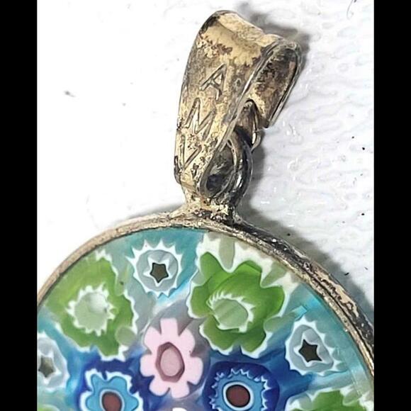 Vintage Antica Murrina Veneziano Murano Sterling Silver Glass Pendant - Picture 5 of 5